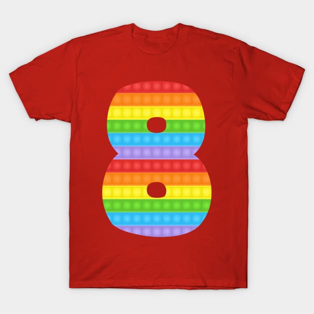 Fidget Pop 8th Birthday T-Shirt by Seaside Designs